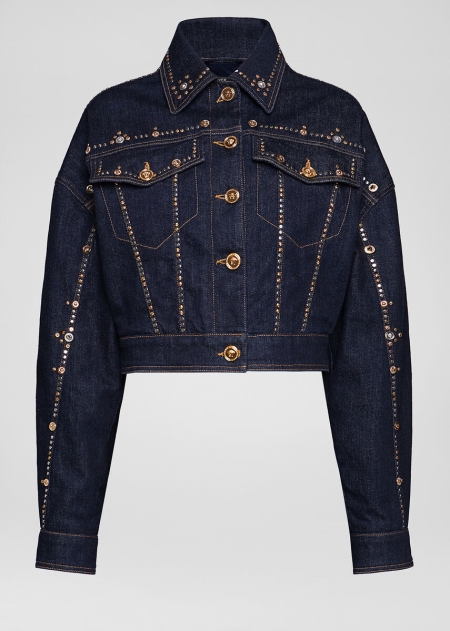 Jacheta Denim Versace Versace Studded Dama | PLDWICQ-29